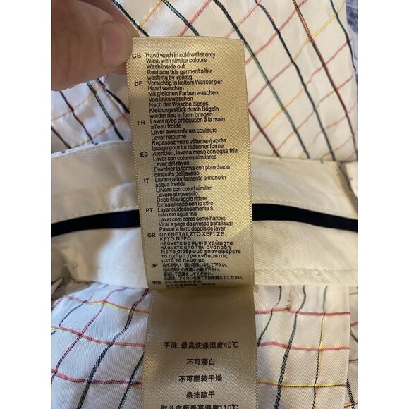 Scotch & Soda Checked Flat Front Ankle Length Pant Tailored Multicolored Large - Picture 10 of 12